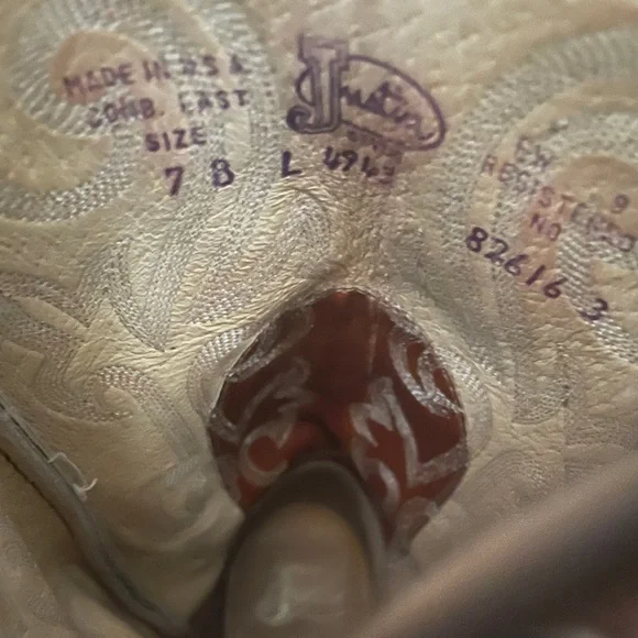 Justin Style Cowgirl Leather Boots - Picture 7 of 7